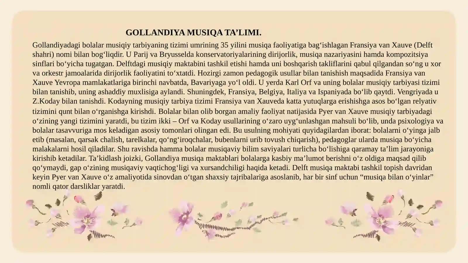 Gollandiya Musiqa Ta’lim 3