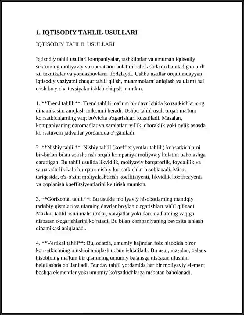 IQTISODIY TАHLIL USULLАRI 3