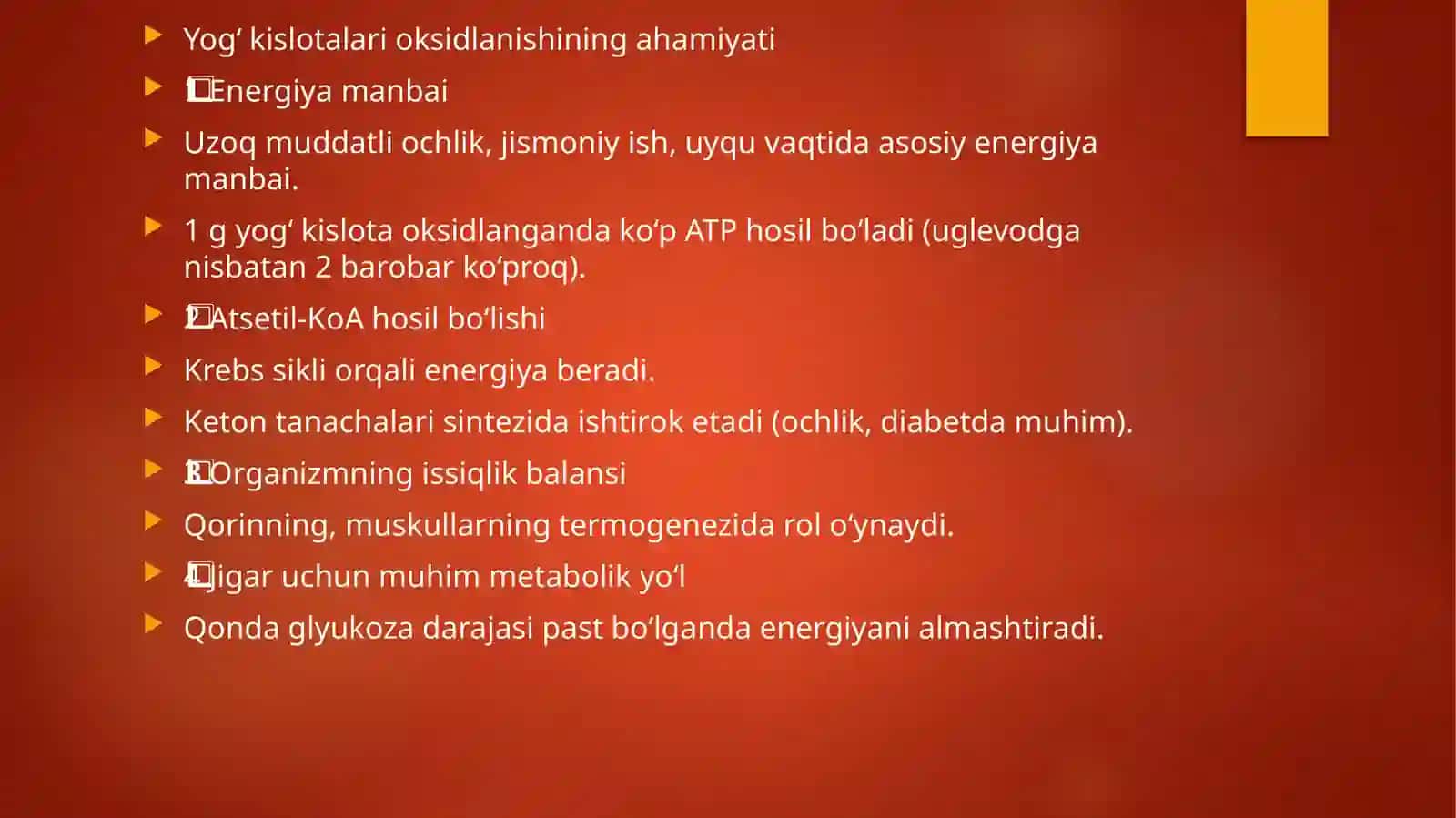 Yog’ kislotalarini oksidlanishi,ahamiyati buzilishlari 3
