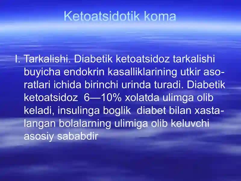 Qandli diabetda koma holatlari 3