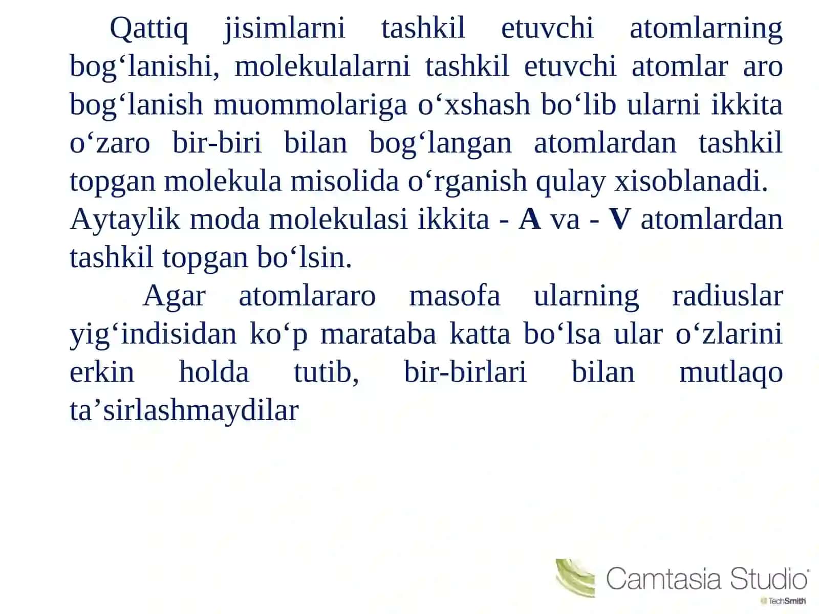 Atomlararo bog‘lanish energiyasi 3