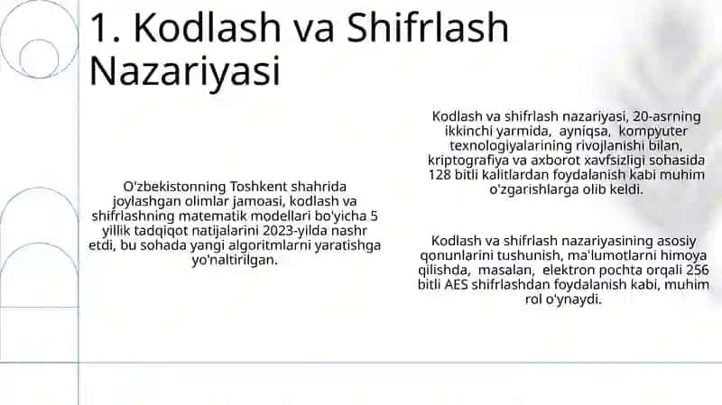 Kodlash va Shifrlash Nazariyasi 3