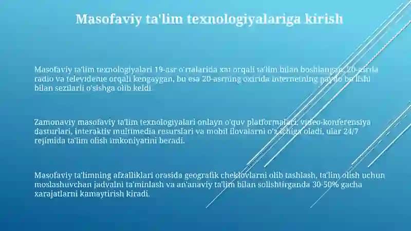Masofaviy oʻqitish texnologiyalari 3