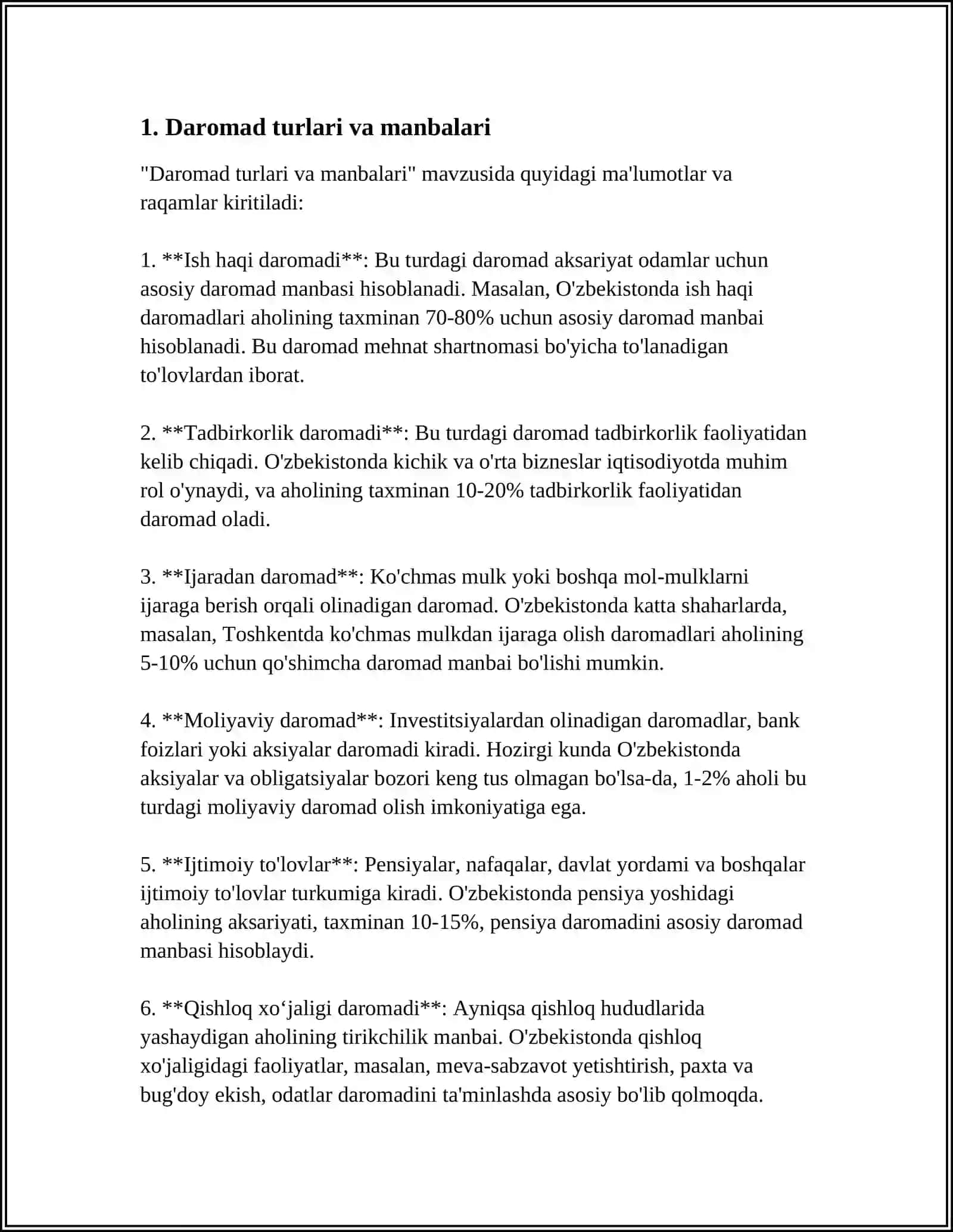 DAROMAD VA ALMASHTIRISH SAMARASI 3