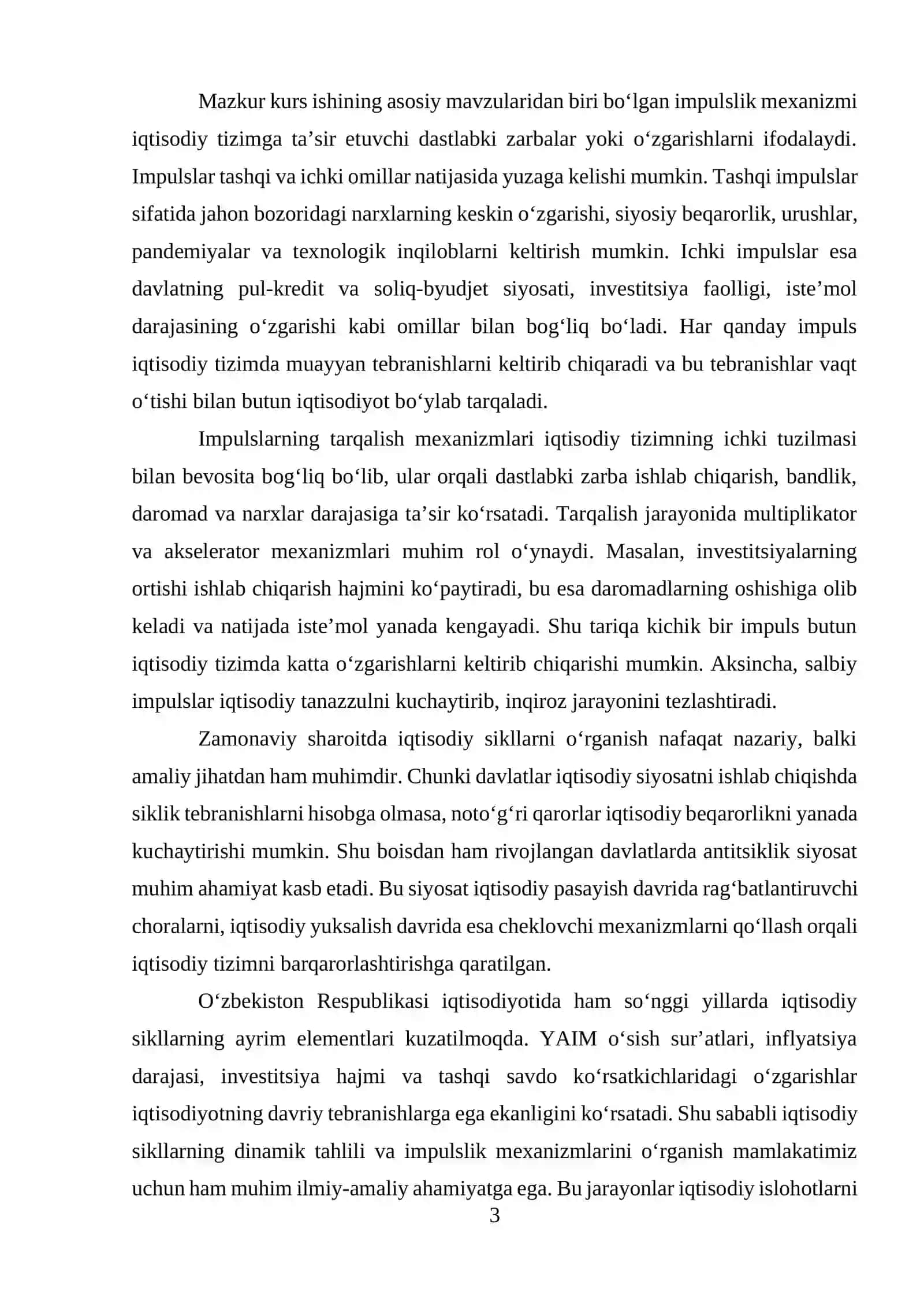 IQTISODIY SIKLLARNING DINAMIK TAHLILI 3