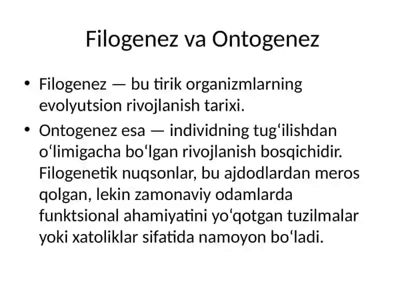 Odam rivojlanishining filogenetik nuqsonlari 3