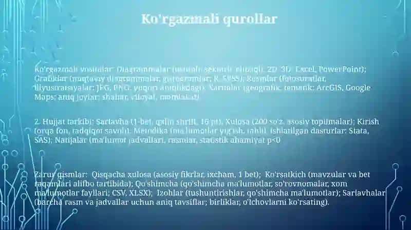 Hujjatlaridagi zaruriy qismlar 3