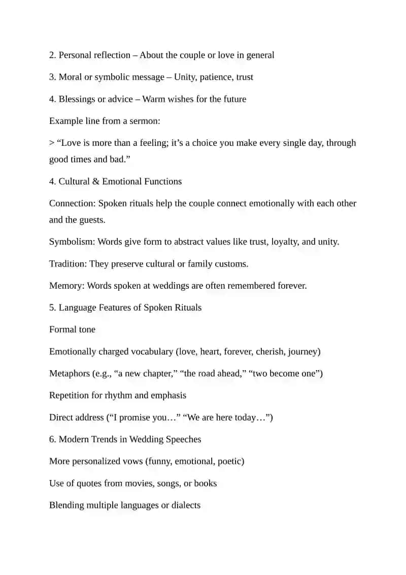 SPOKEN PRODUCTION RITUALS IN WEDDINGS AND SERMONS 3