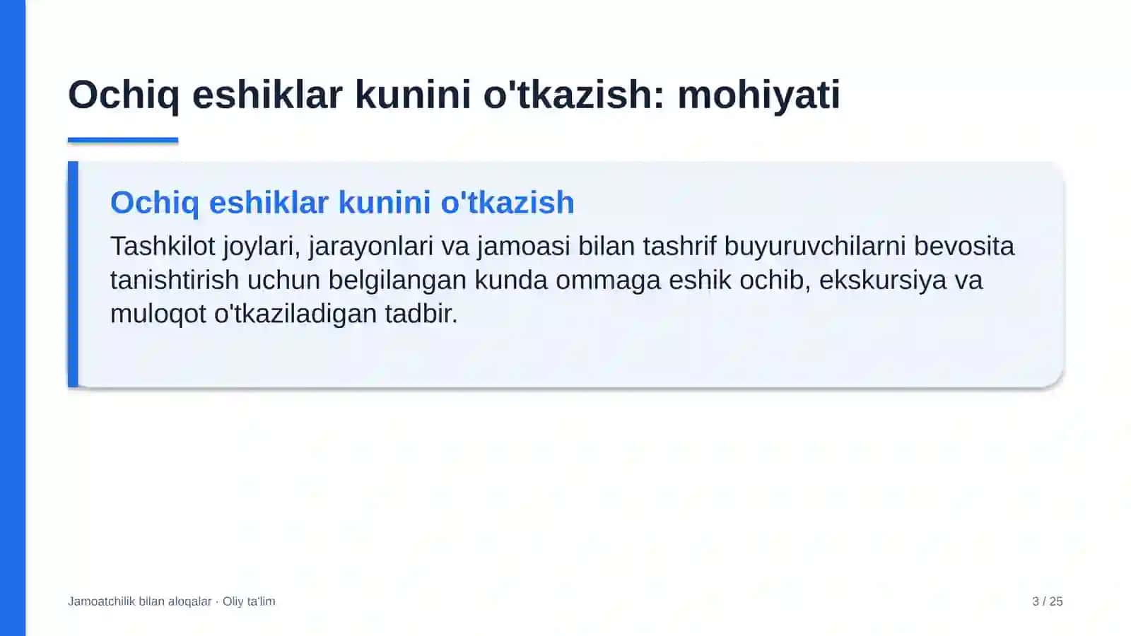 Konsert tashkilotlarida ochiq eshiklar kunini o'tkazish 3