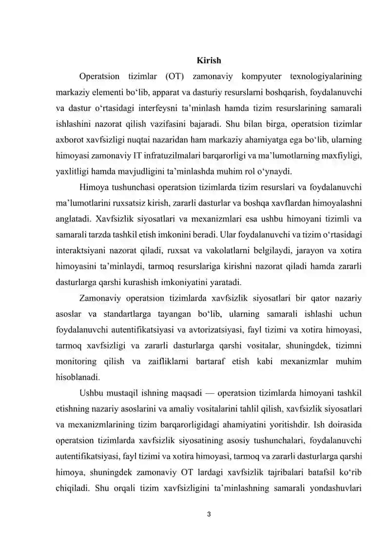 Operatsion tizimlarda himoyani tashkil etish 3