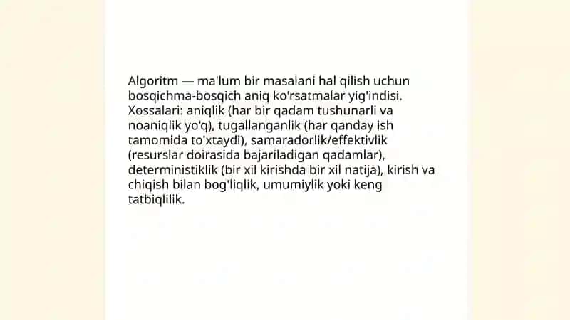Algoritmlash va dasturlash asoslari 3