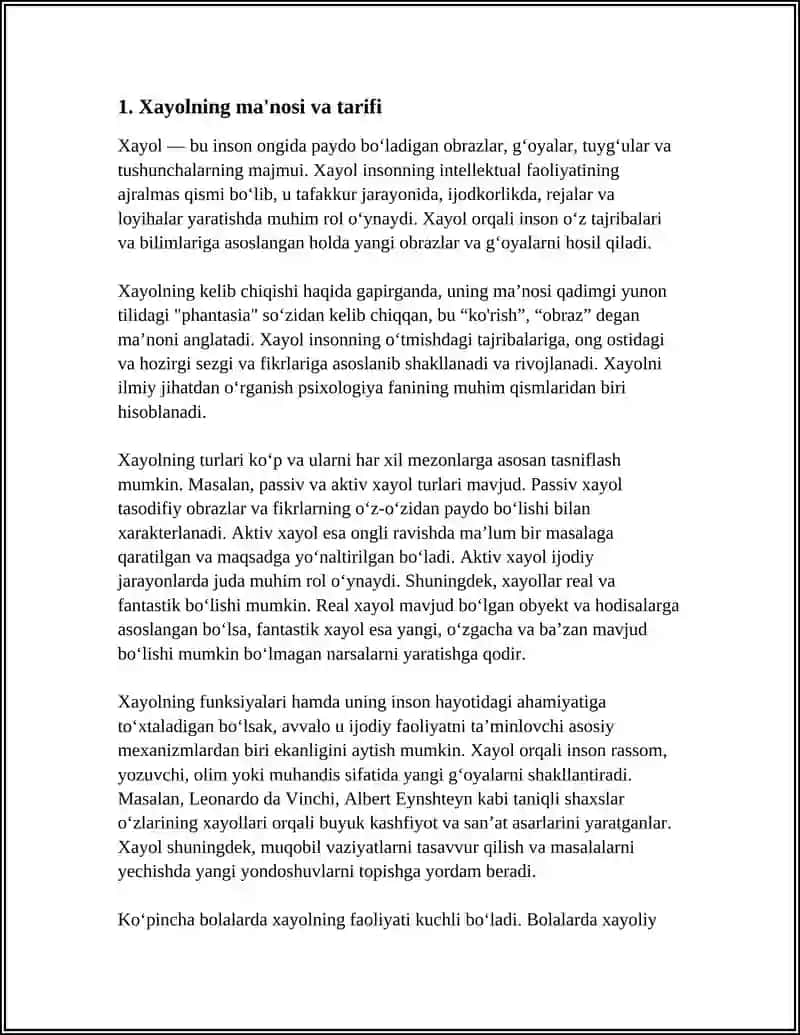 XAYOL HAQIDA TUSHUNCHA 3