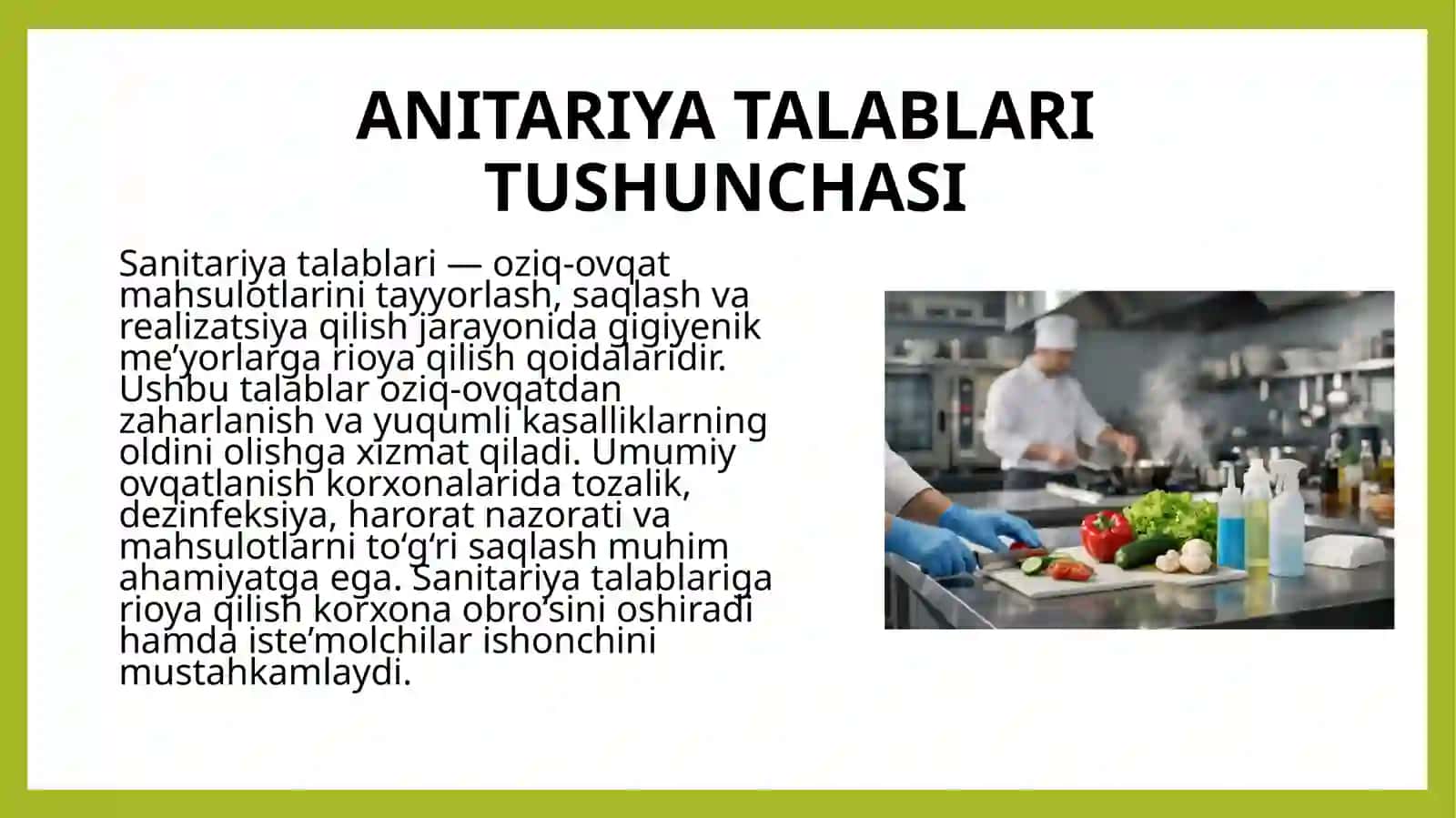 Sanitariya talablari va mehnat sharoiti 3