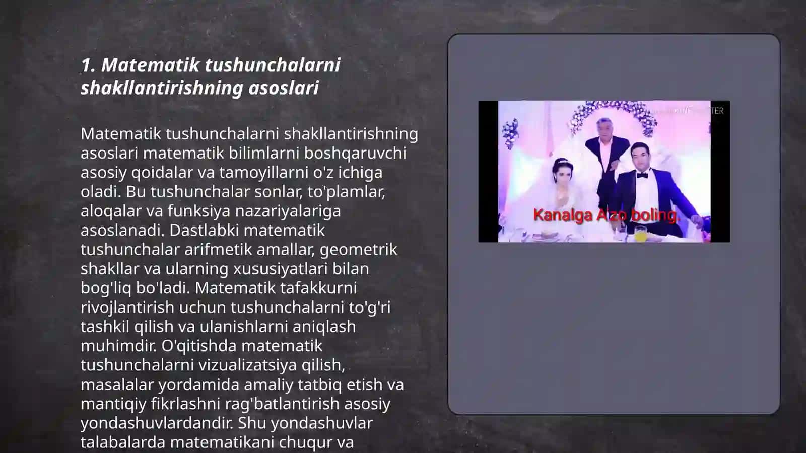 Matematik tushunchalarni shakllantirish manbalari 3