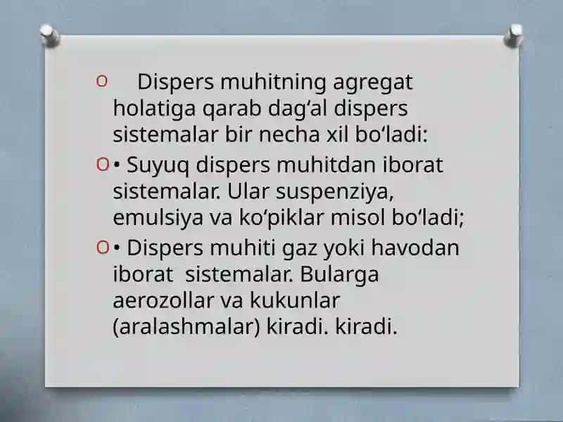 Mikrogeterogen dispers sistemalar.Yuqori molekulali birikmalar va ularning xossalari 3