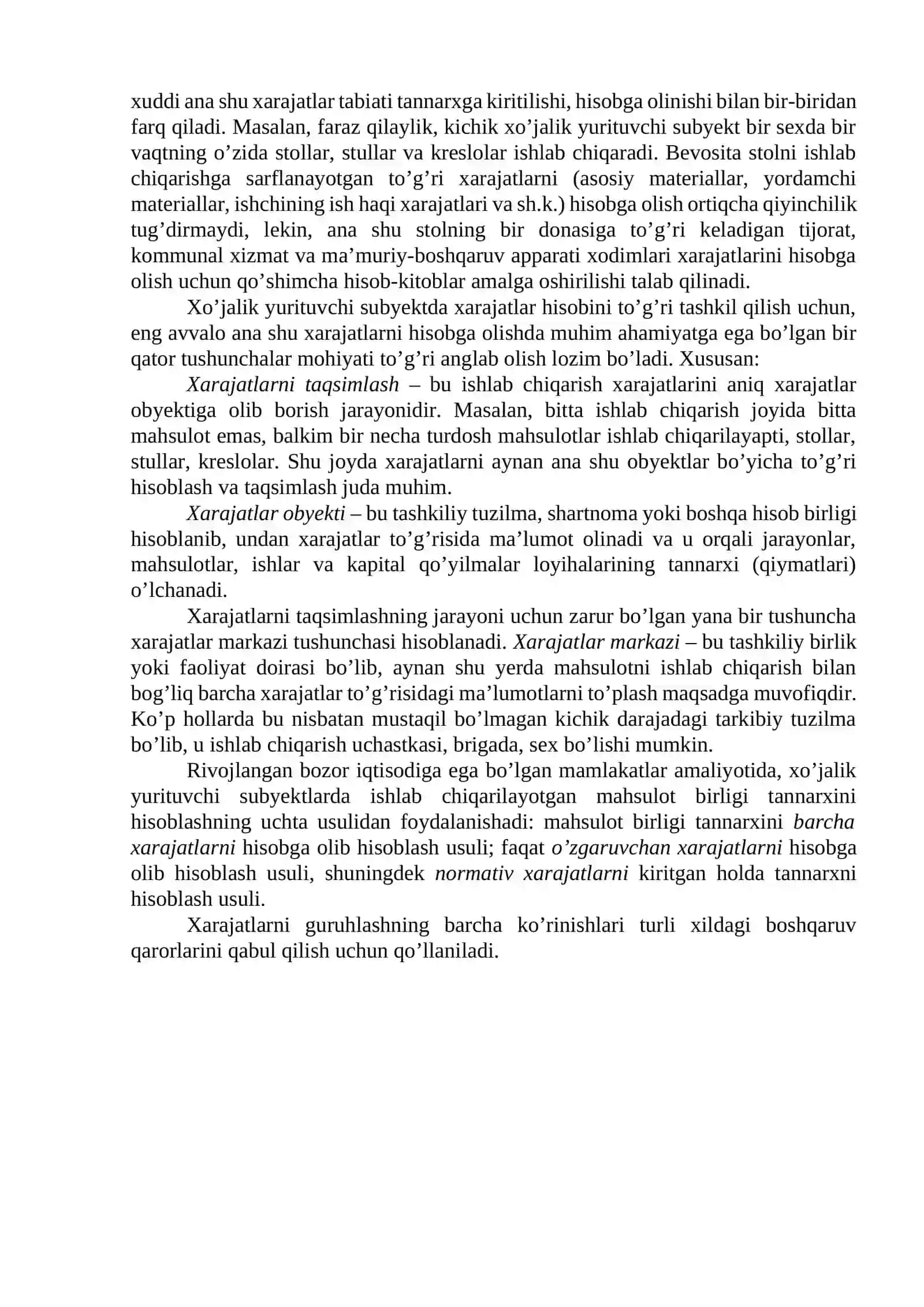 Mahsulot (ish, xizmatlar) tannarxini kalkulyatsiya qilish 3