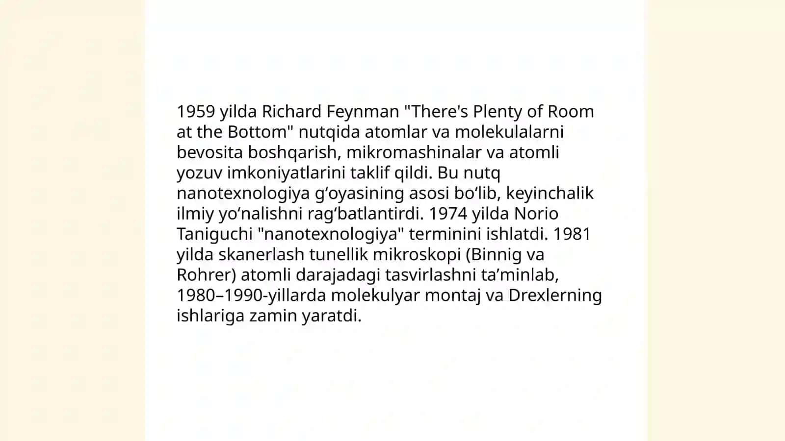 Nanotexnologiyalarning rivojlanish tarixi 3