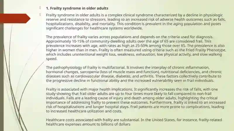 INVESTIGATE COMMON GERIATRIC HEALTH PROBLEMS AND AIDS. 3