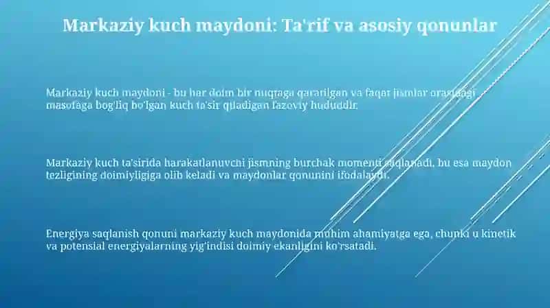 Jisimlarning markaziy kuchmaydonidagi harakati(yuzalar qonuni) 3