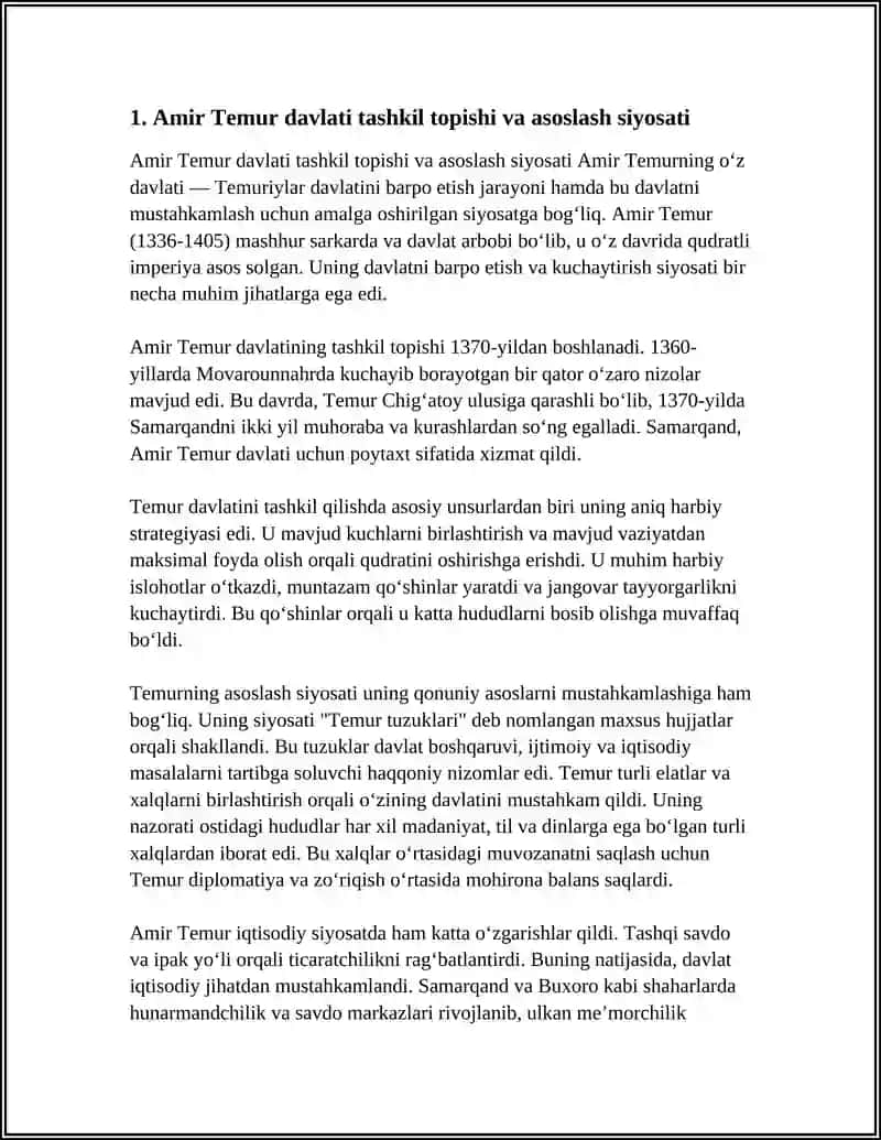 AMIR TEMUR DAVLAT 3