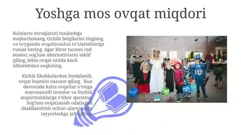 Yoshbolalar uchun oziqlanish ehtiyoji 3
