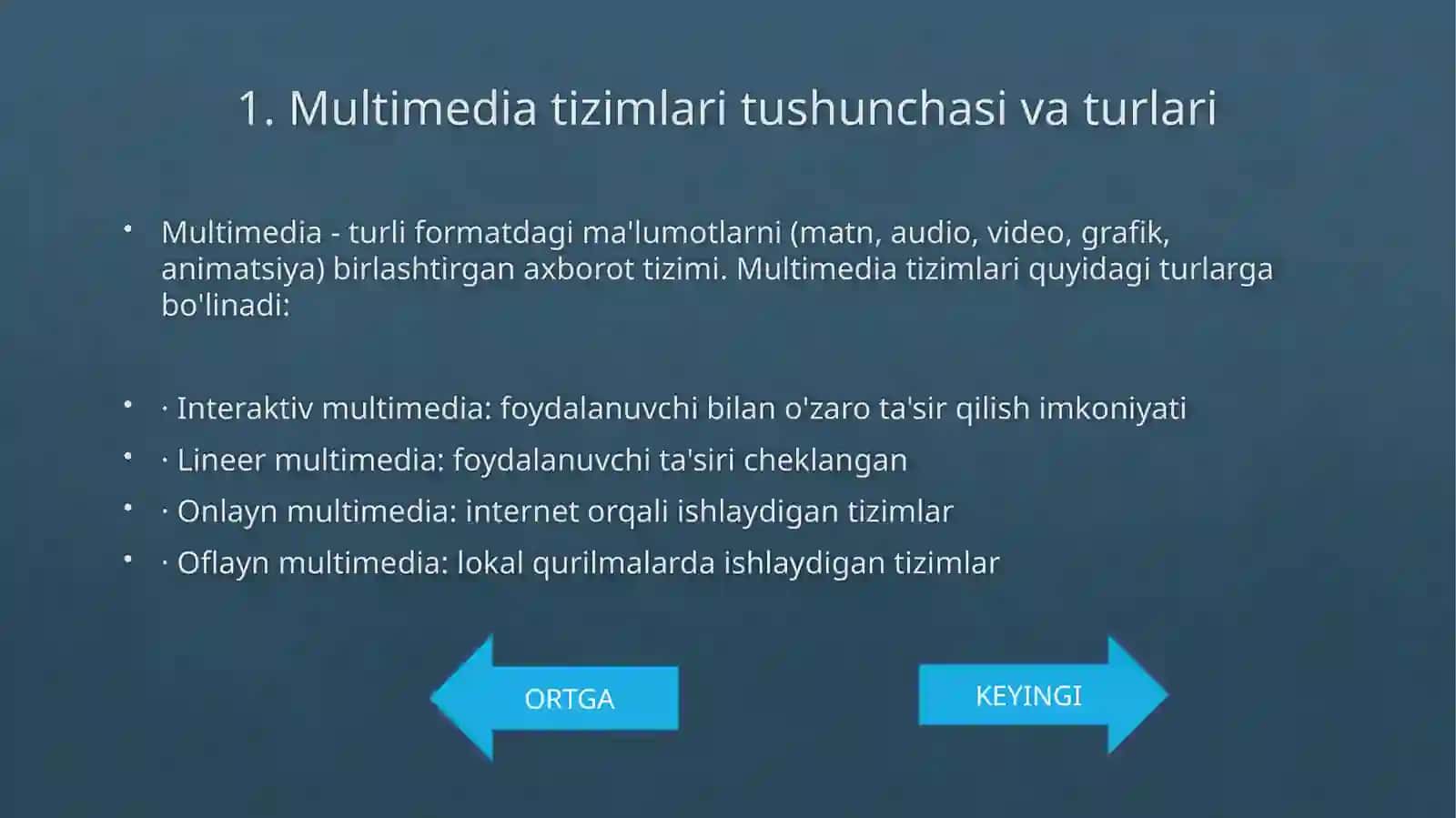 MULTIMEDIA TIZIMI BILAN ISHLOVCHI ADP 3
