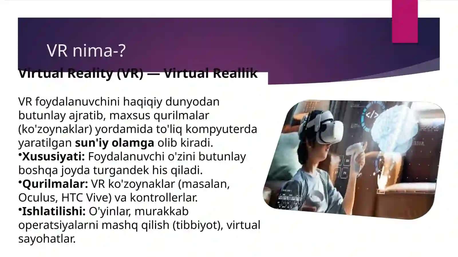 Virtual va kengaytirilgan reallik 3