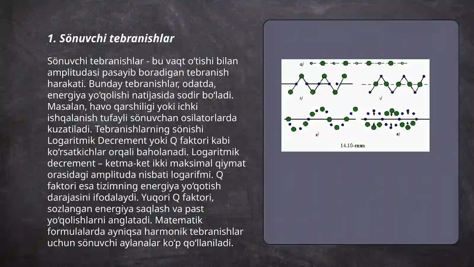 Sönuvchi va majburiy tebranishlar.Rezonans 3