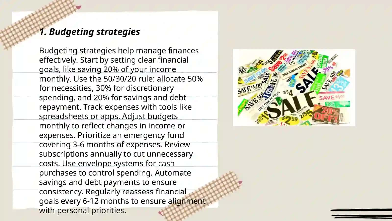Budgeting strategies 3