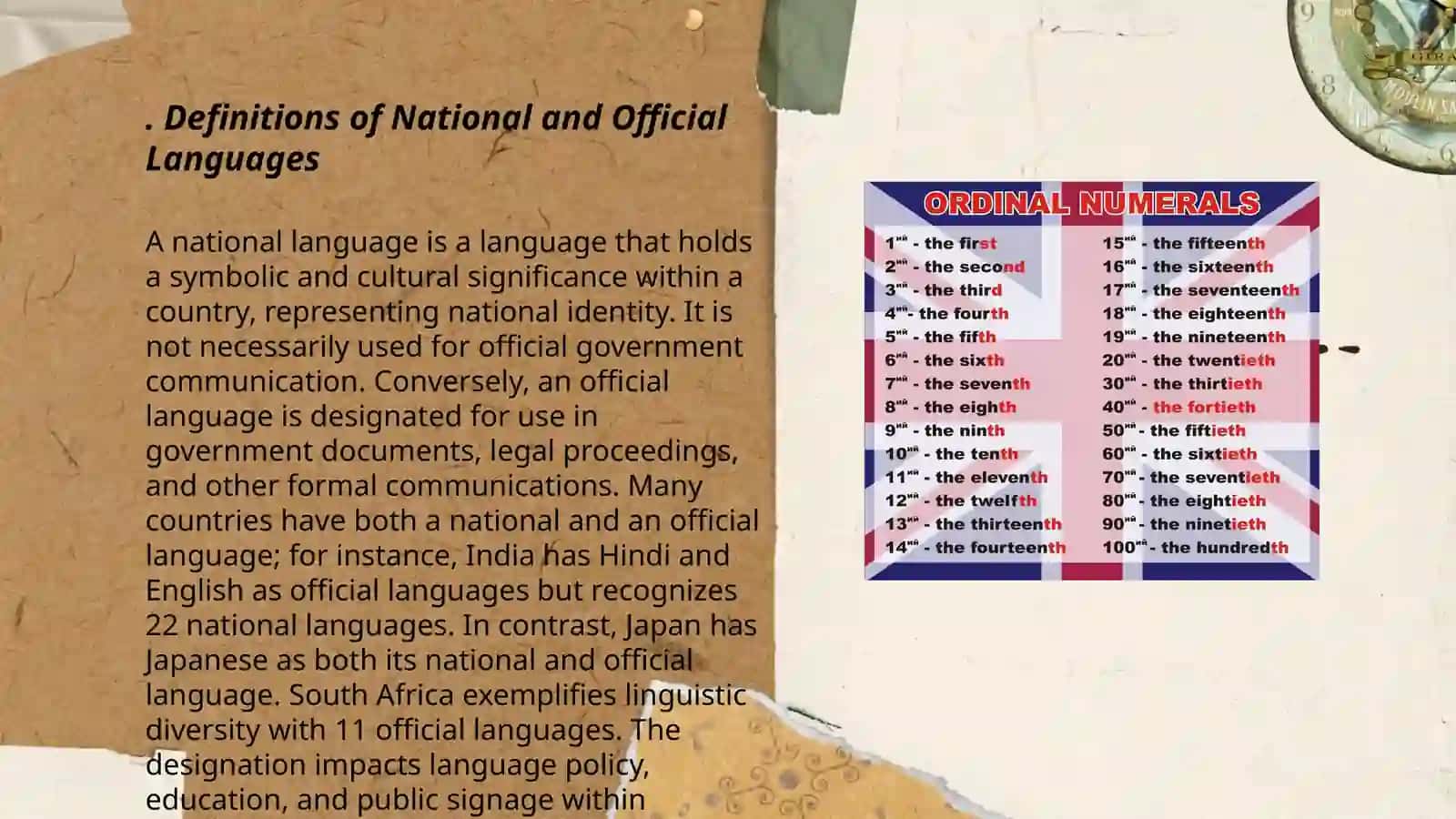 National and official languages 3