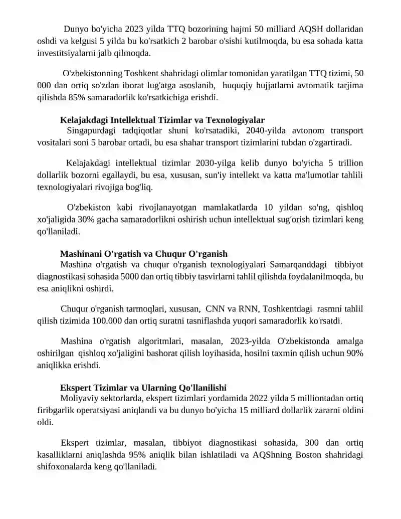 Intellektual Tizimlar va Texnologiyalar 3