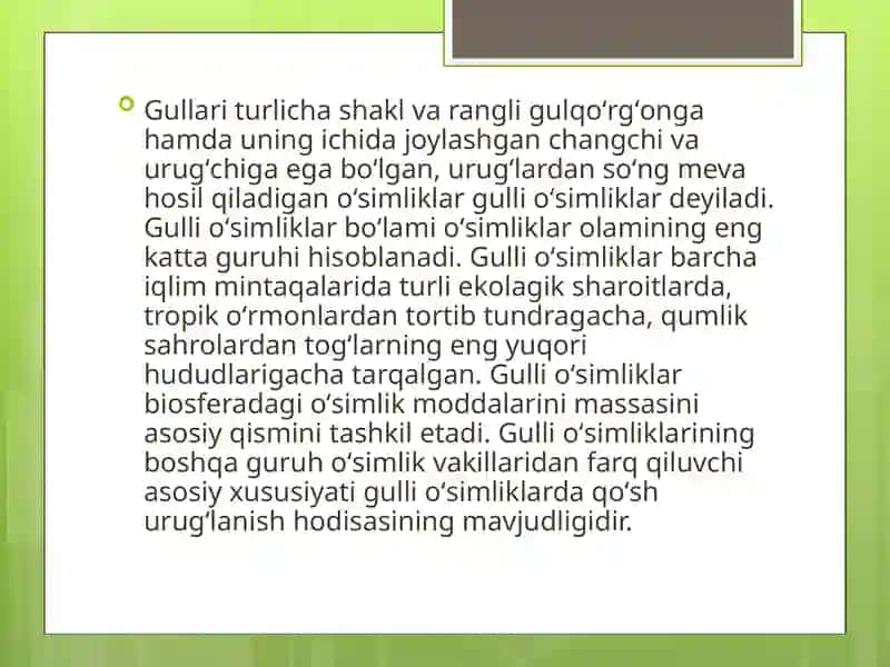 Gulli o’simliklar kelib chiqishi 3