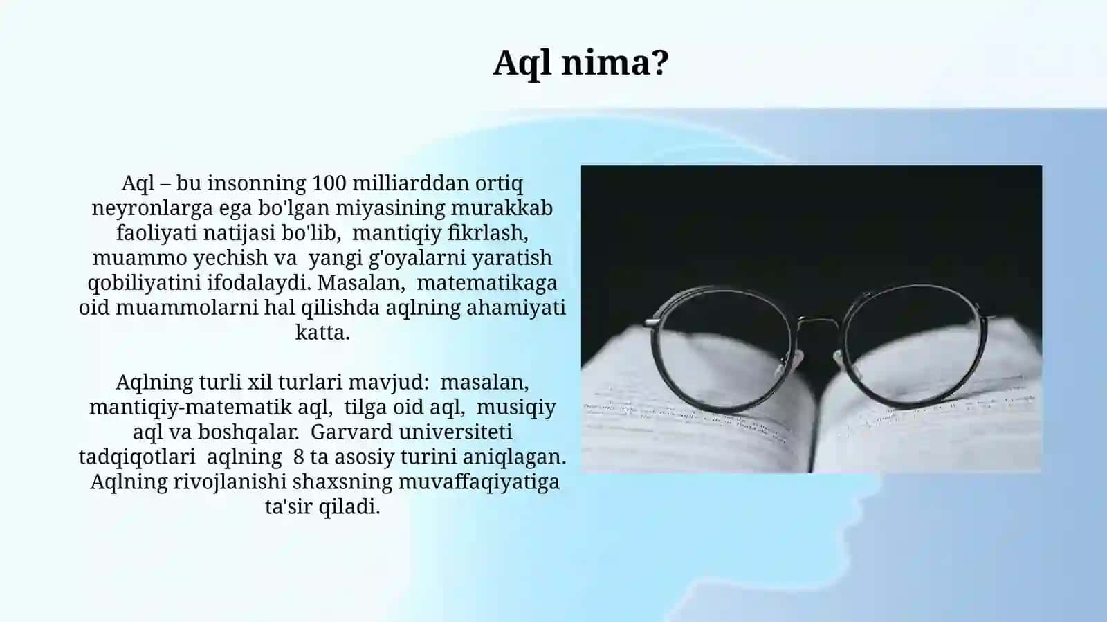 Intelekt nima vauningturlari 3