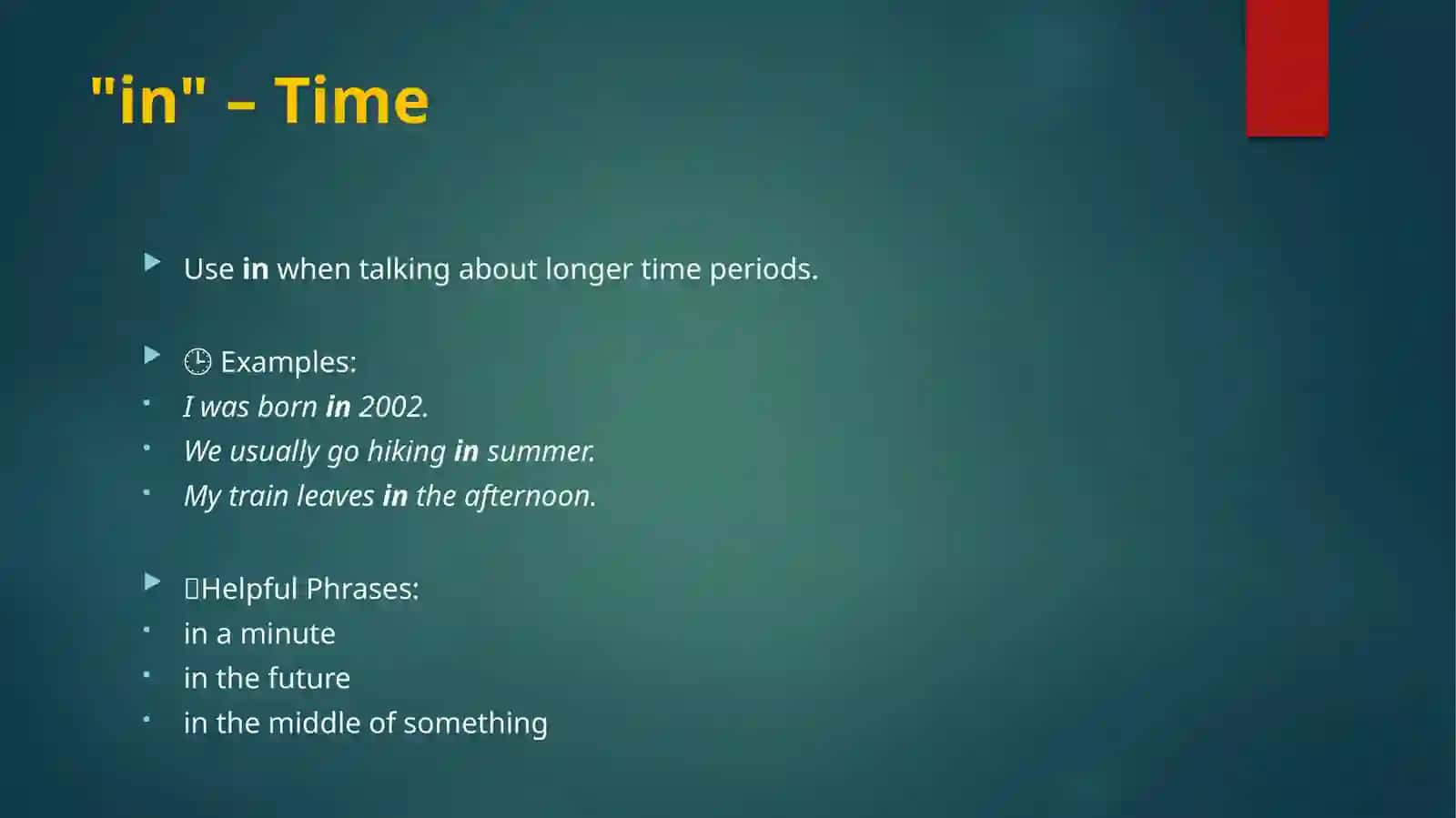 Prepositions of Time and Place 3