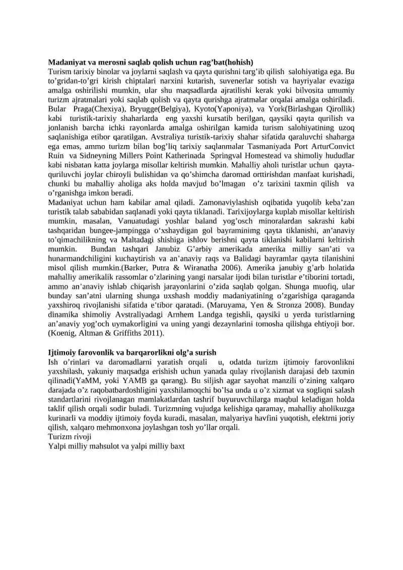 Turizmning ijtimoiy-madaniy va ekalogik tasirlari 3