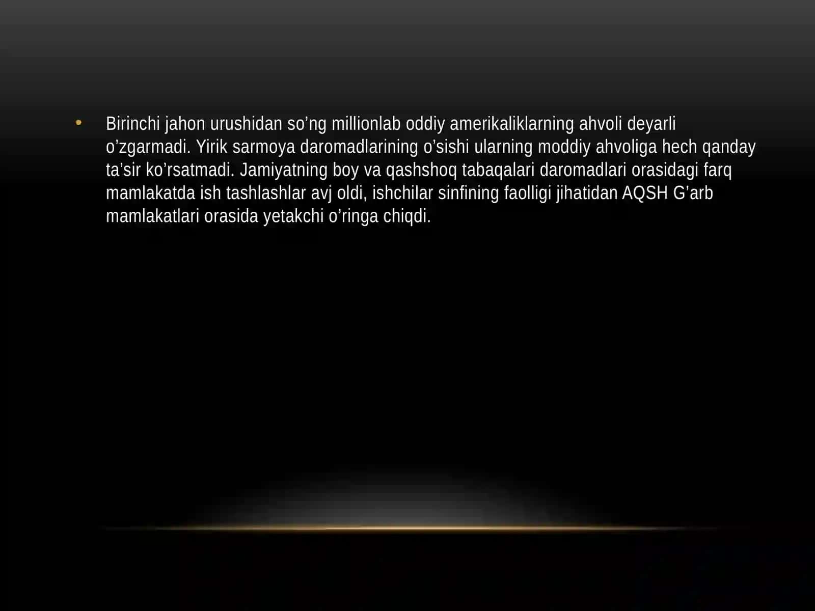 AQSHning birinchi jahon urushi dan keyingisiy tizimi 3
