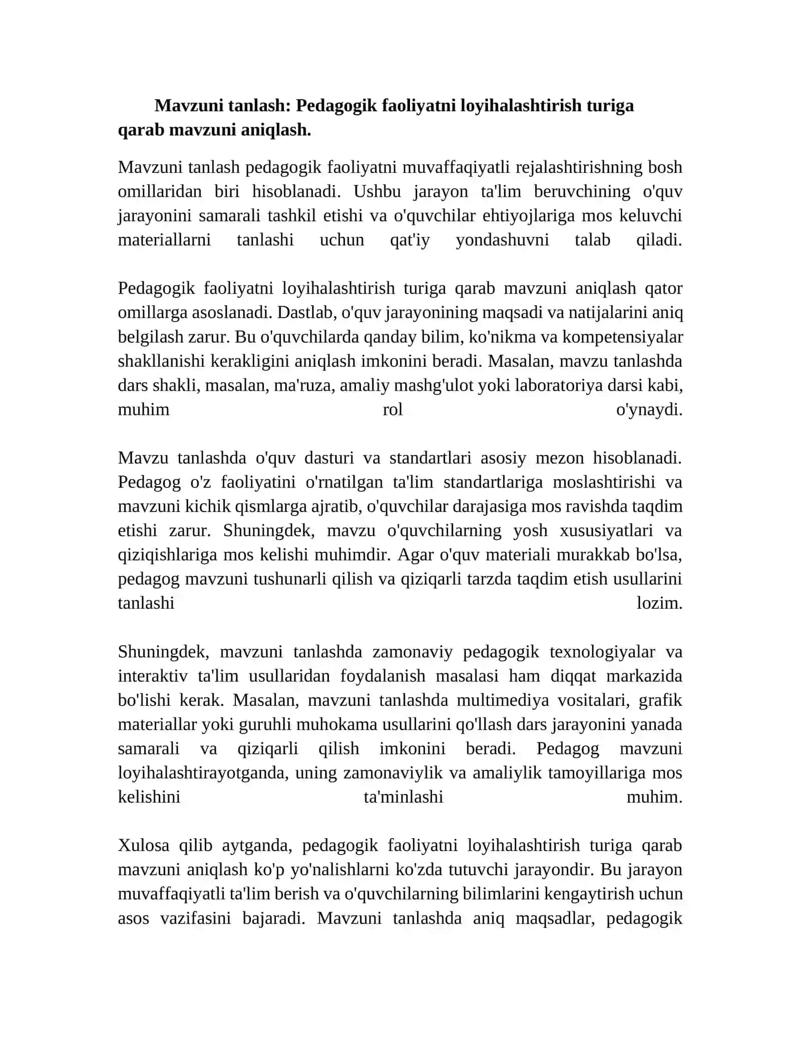Pedagogik faoliyatni loyihalashtirish 3