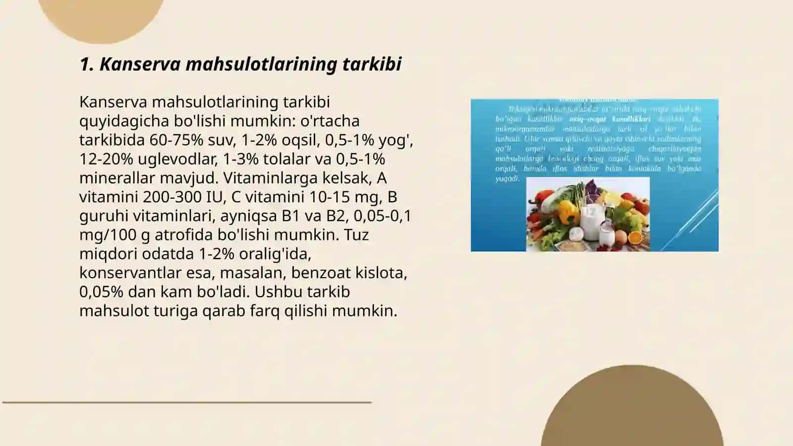 Kanserva mahsulotlarining fizik va kimyoviy xususiyatlari 3