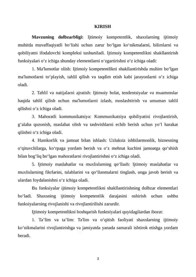 Ijtimoiy kompetentlikni shakllantirish funksiyalari 3