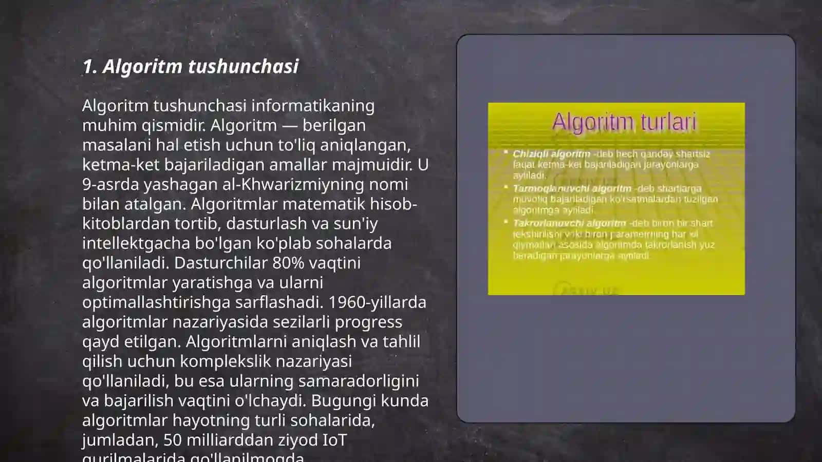 Algoritm tushunchasi 3