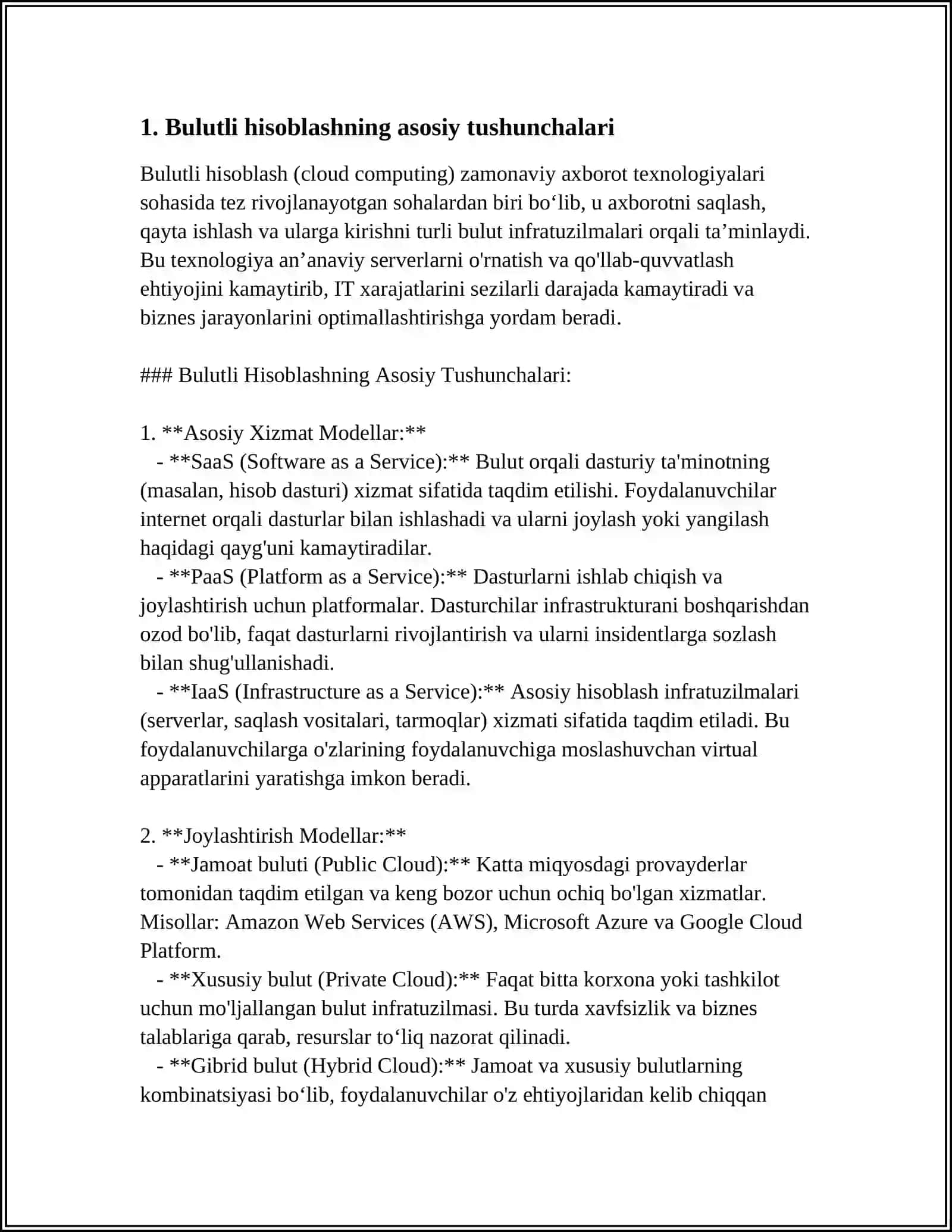 BULUTLI HISOBLASH (CLOUD COMPUTING) UCHUN OPERATSION TIZIMLAR 3