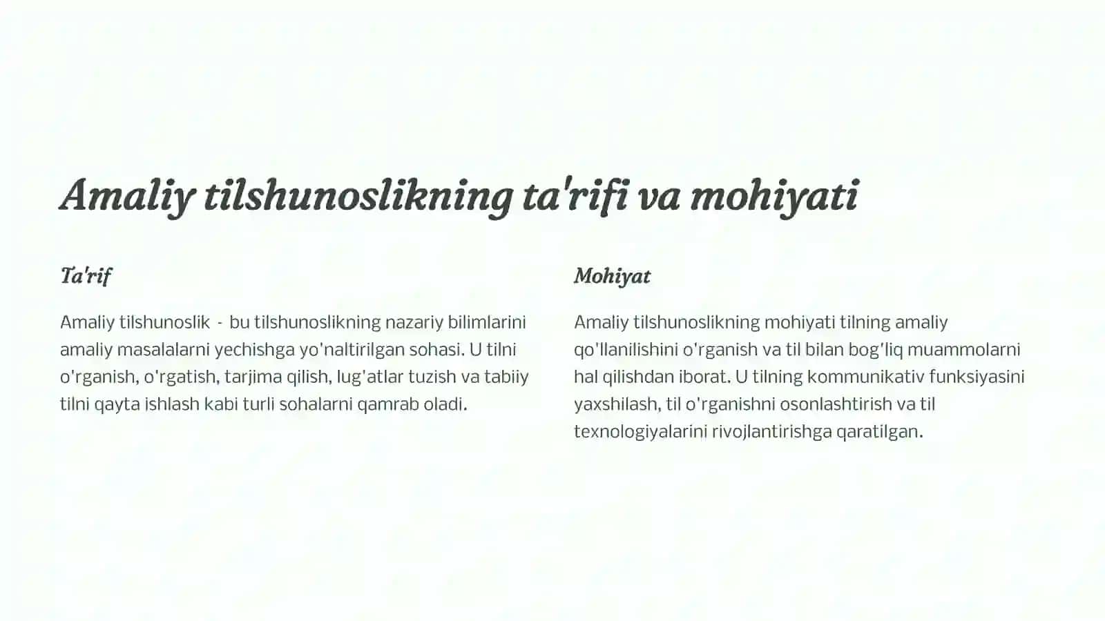 Amaliy tilshunoslik Ob'ekti, vazifalari va metodlari 3