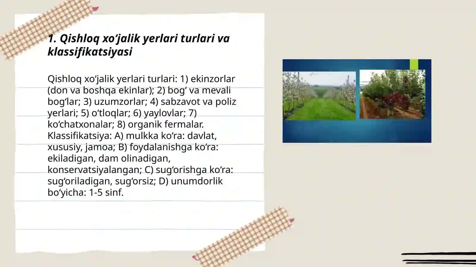 Qishloq xo‘jalik yerlari va ularning holati 3