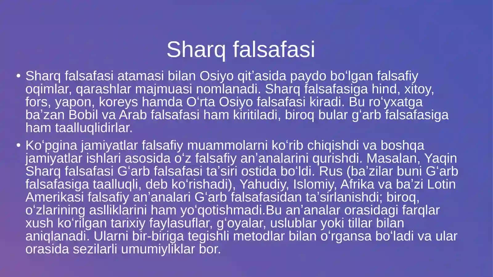 G'arb va Sharq falsafasi 3