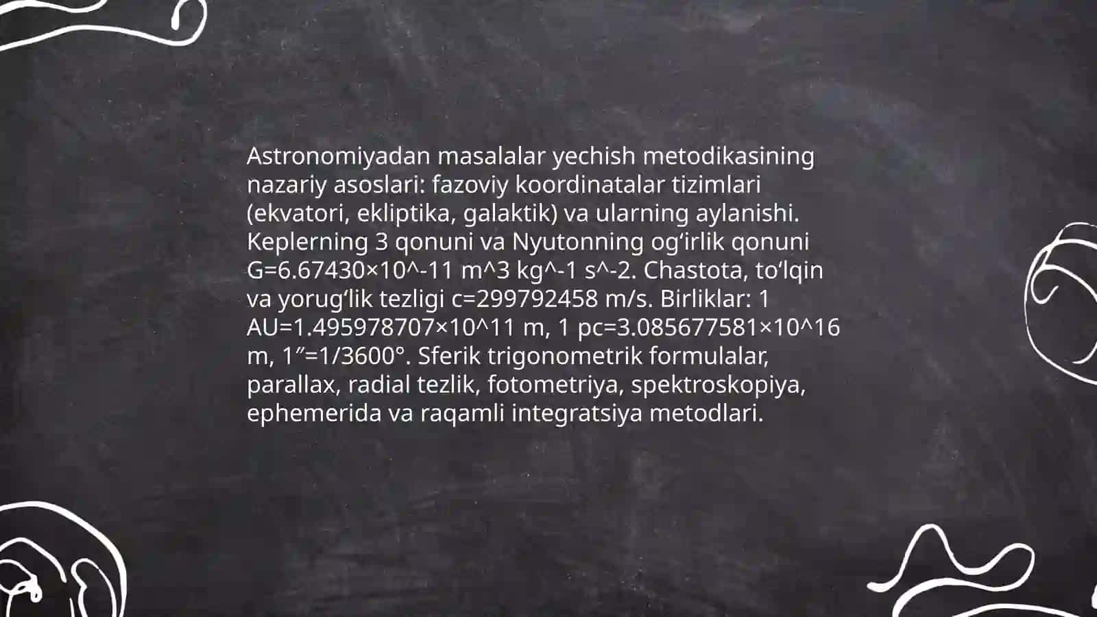 Astronomiyadan masalalar yechish metodikasi 3