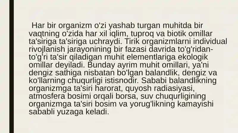 Ekologiya va Hayotiy Faoliyat Havfsizligi 3