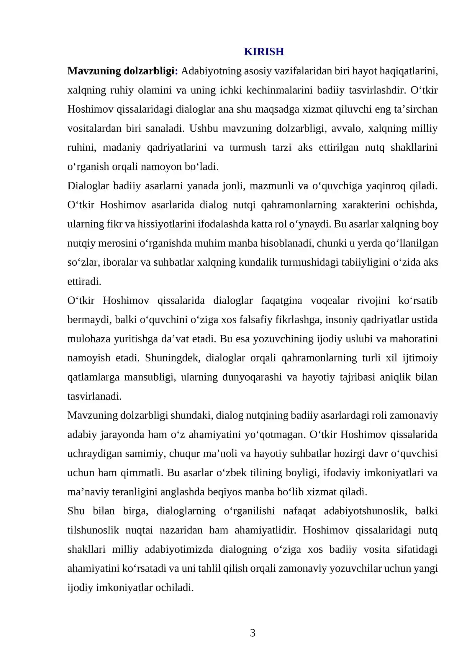 O‘TKIR HOSHIMOV QISSALARIDA DIALOG NUTQI 3