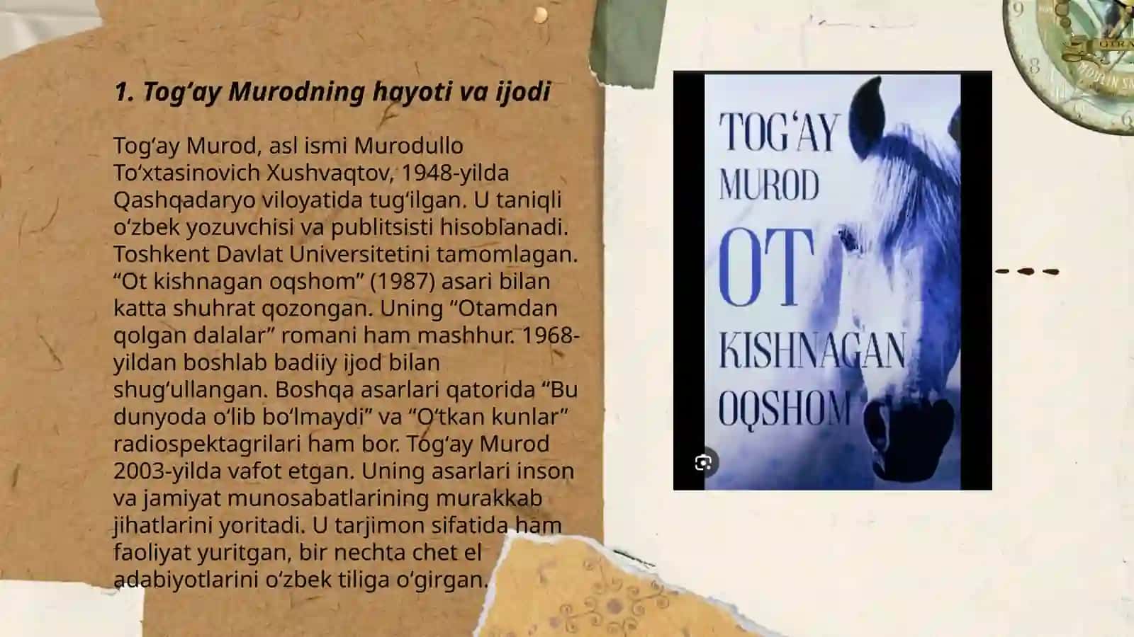 Togʻay Murod qissachiligi 3