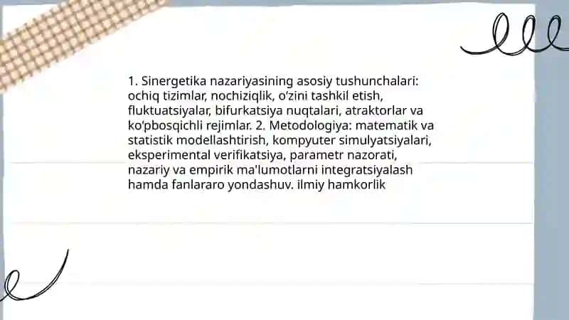 Sinergetika - fanlararo ilmiy tadqiqot metodi 3