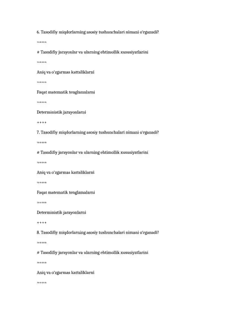 Iqtisodiyotda malumotlar tahlili test 3